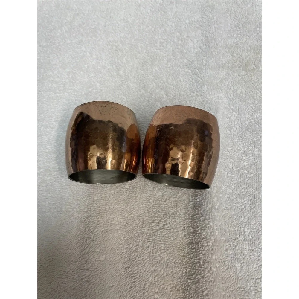 set of 2 copper metal‎ napkin rings 2